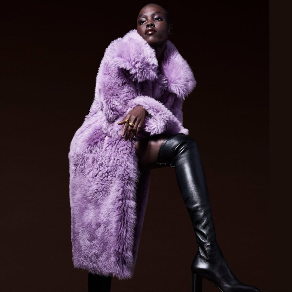 $5500 NEW TOM FORD  plush lamb oversized shearling coat, size 38